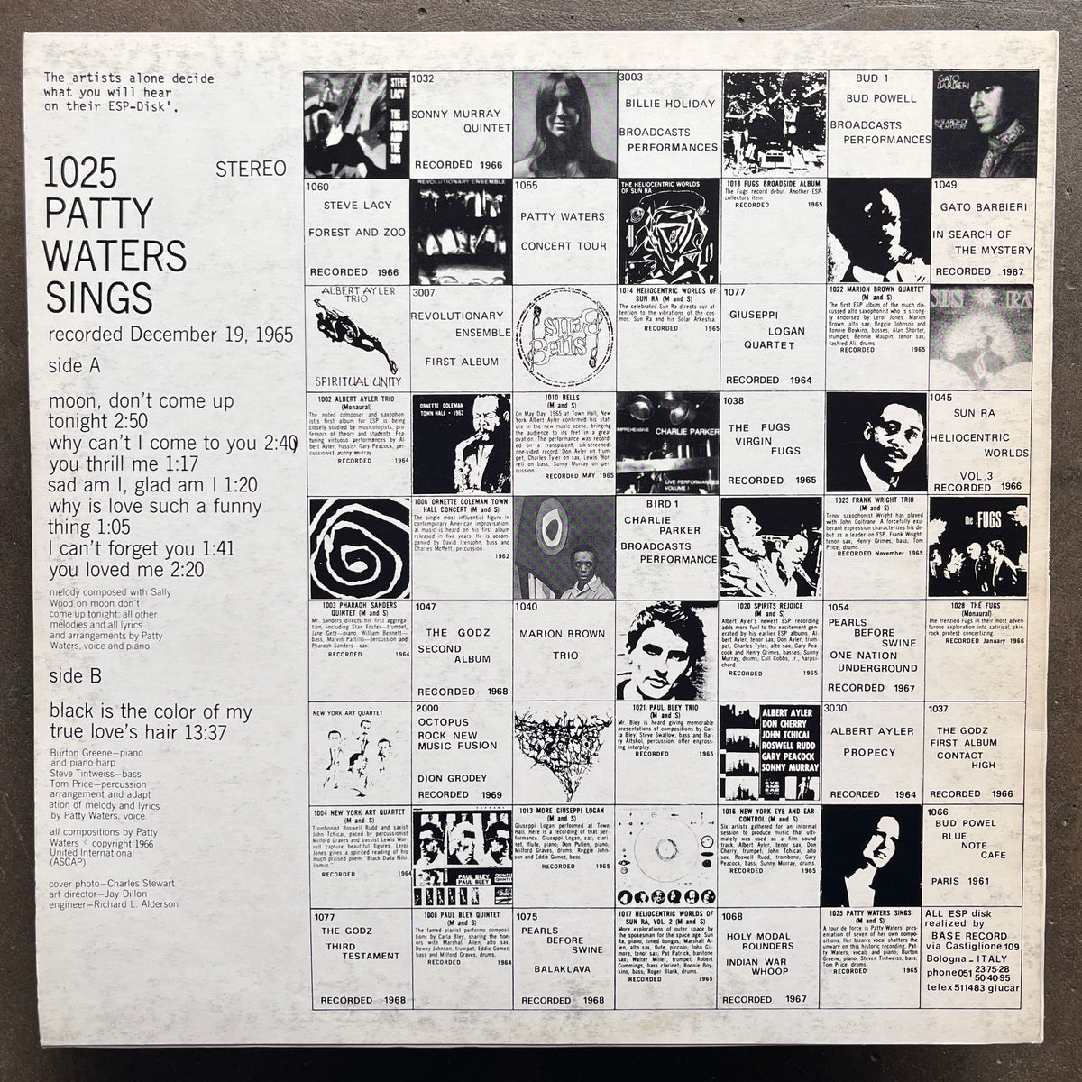 Patty Waters – Sings – All Night Flight Records