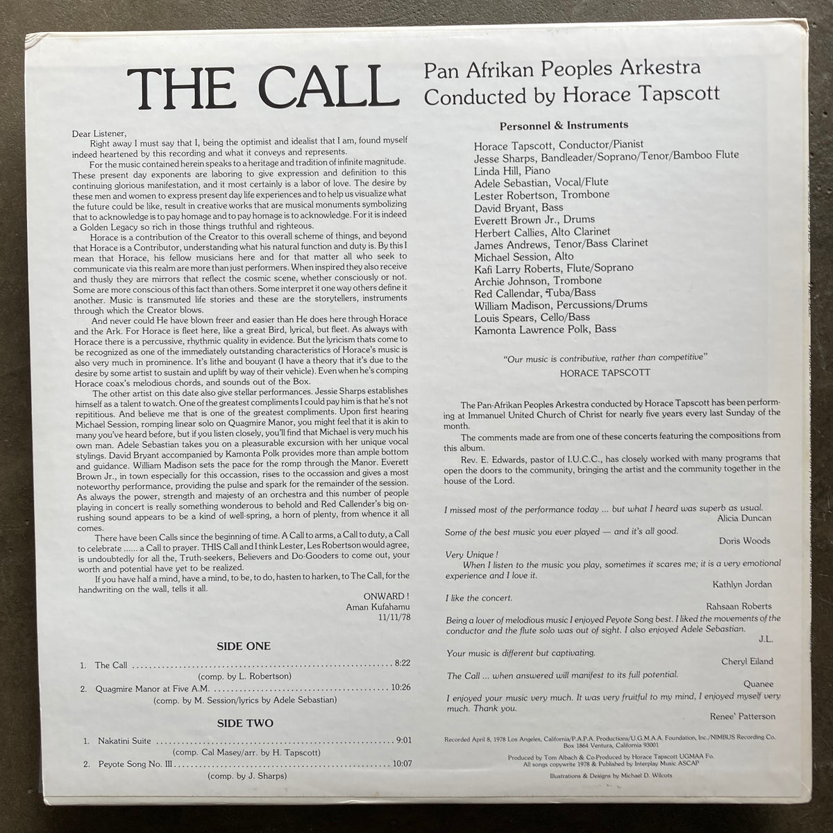 Horace Tapscott Conducting The Pan-Afrikan Peoples Arkestra – The