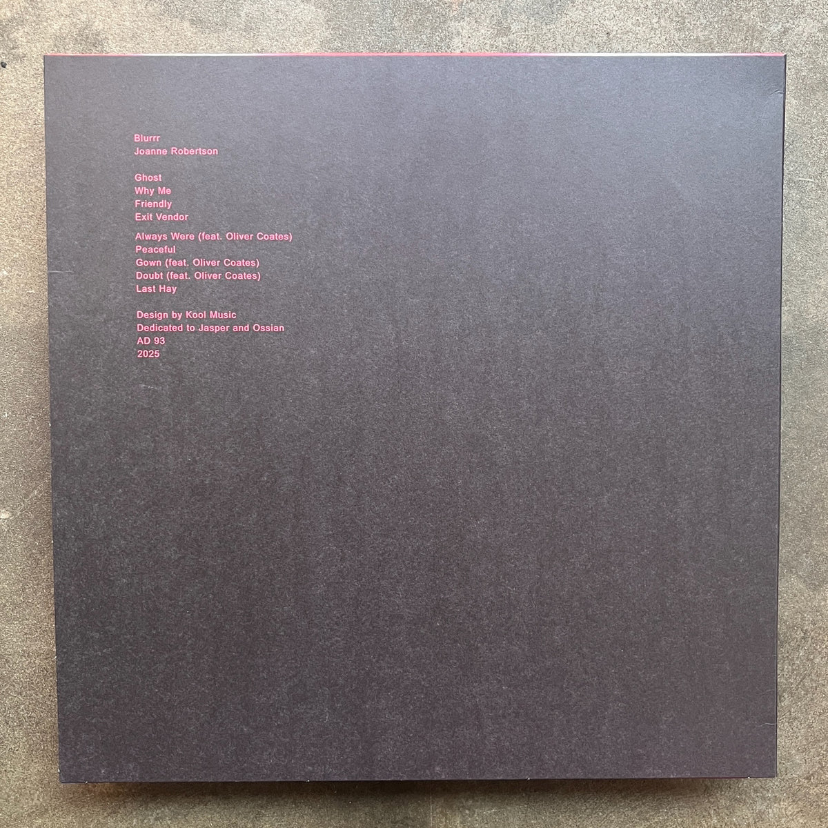 美品　Joanne Robertson & Dean Blunt レコード JOANNE ROBERTSON - Blurrr - Boomkat