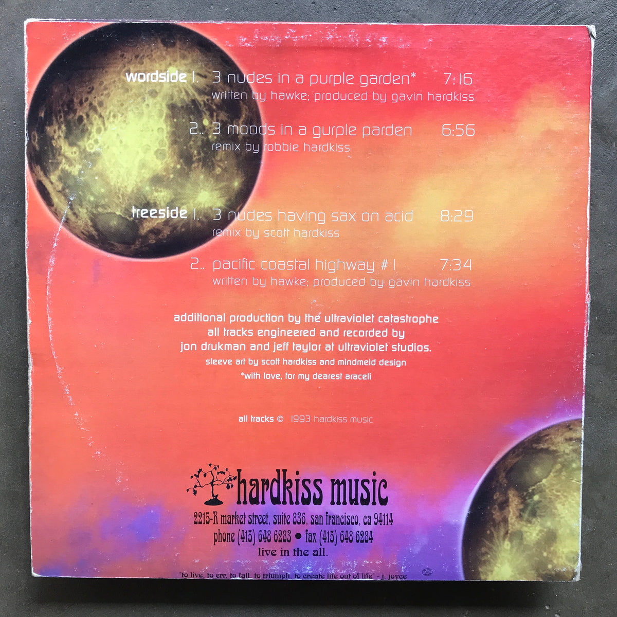 Hawke – 3 Nudes In A Purple Garden – All Night Flight Records