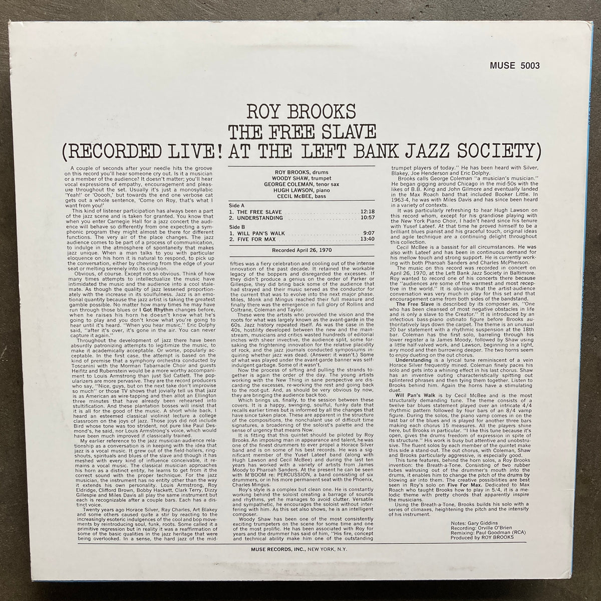 Roy Brooks – The Free Slave – All Night Flight Records