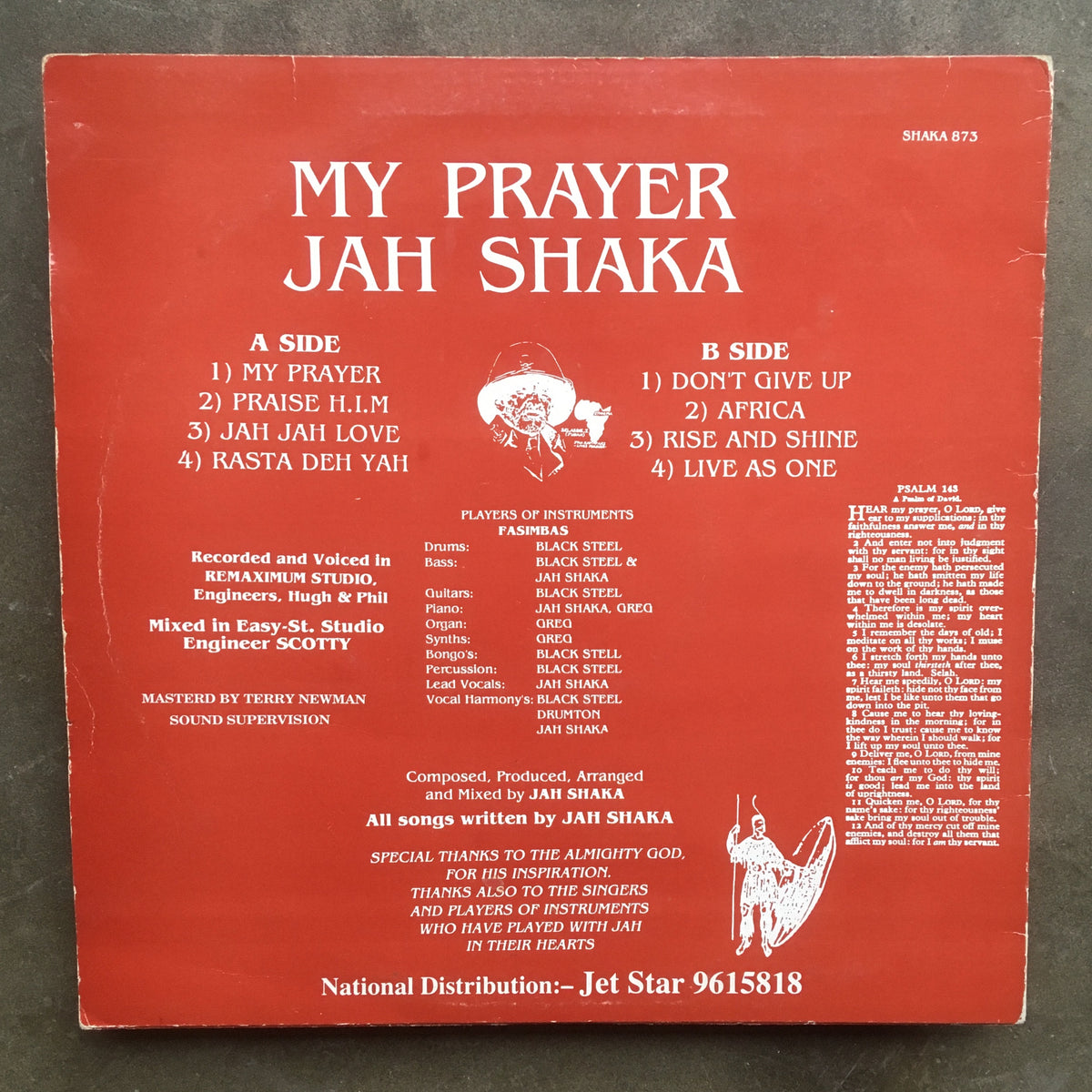 洋楽 Jah Shaka / My Prayer Jah Shaka ‎– My Prayer – All Night Flight Records