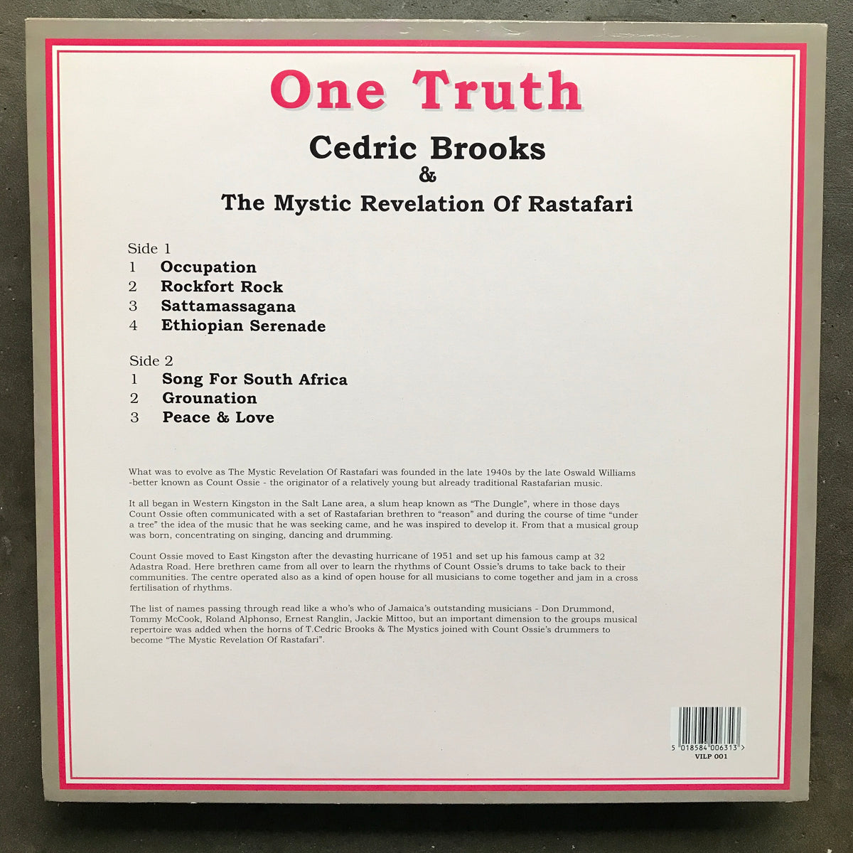 Cedric Brooks & The Mystic Revelation Of Rastafari – One Truth – All Night  Flight Records