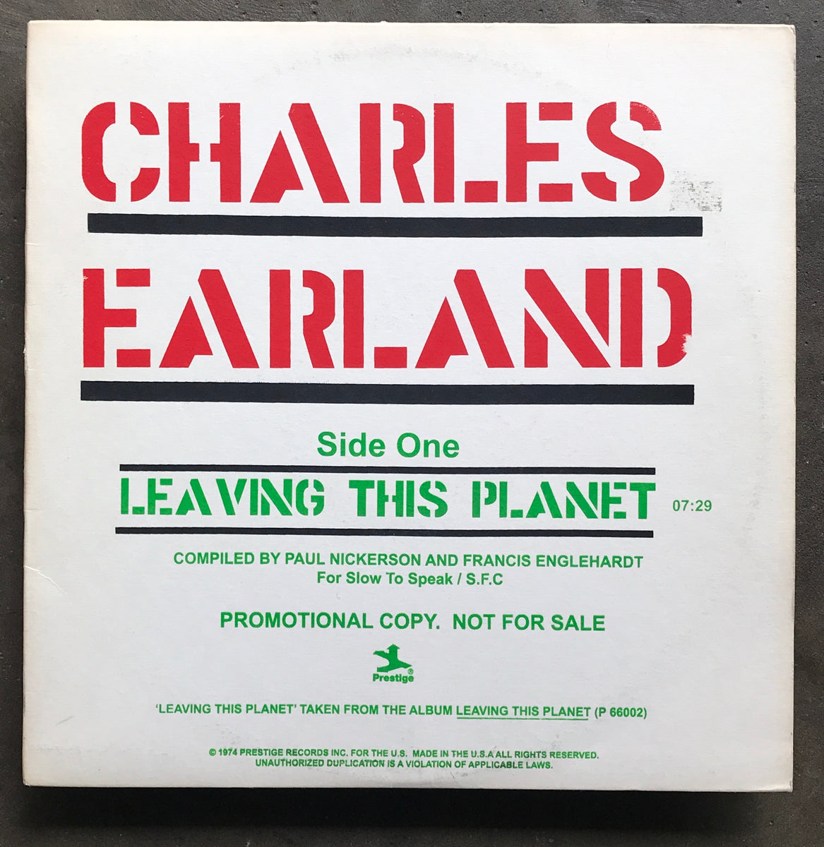 Charles Earland / DG9 – Leaving This Planet – All Night Flight Records