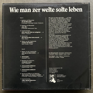Fritz Hauser, Urs Bœschenstein* – Wie Man Zer Welte Sollte Leben (Musik Der Ritter, Mönche Und Gaukler)