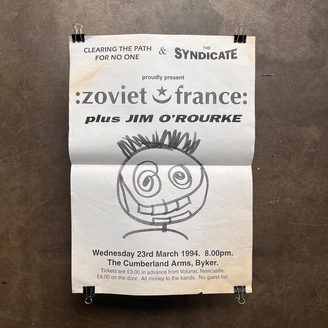 Zoviet France (plus Jim O'Rourke) - Gig poster - Byker 1994