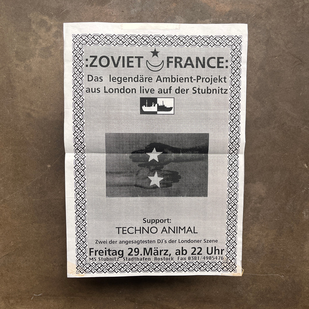 Zoviet France - gig poster w/ Techno Animal @ MS Stubnitz
