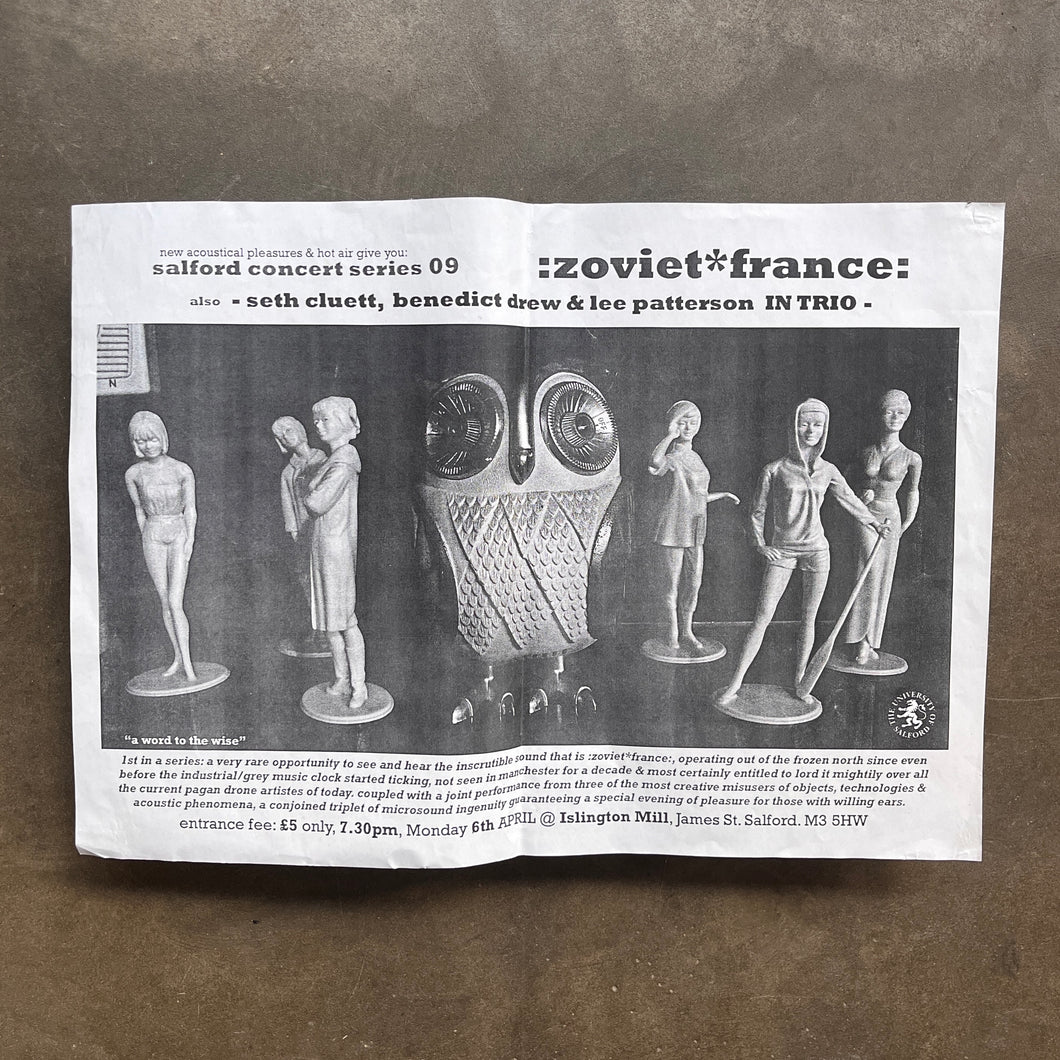 Zoviet France - gig poster live @ Islington Mill, Salford (a3)