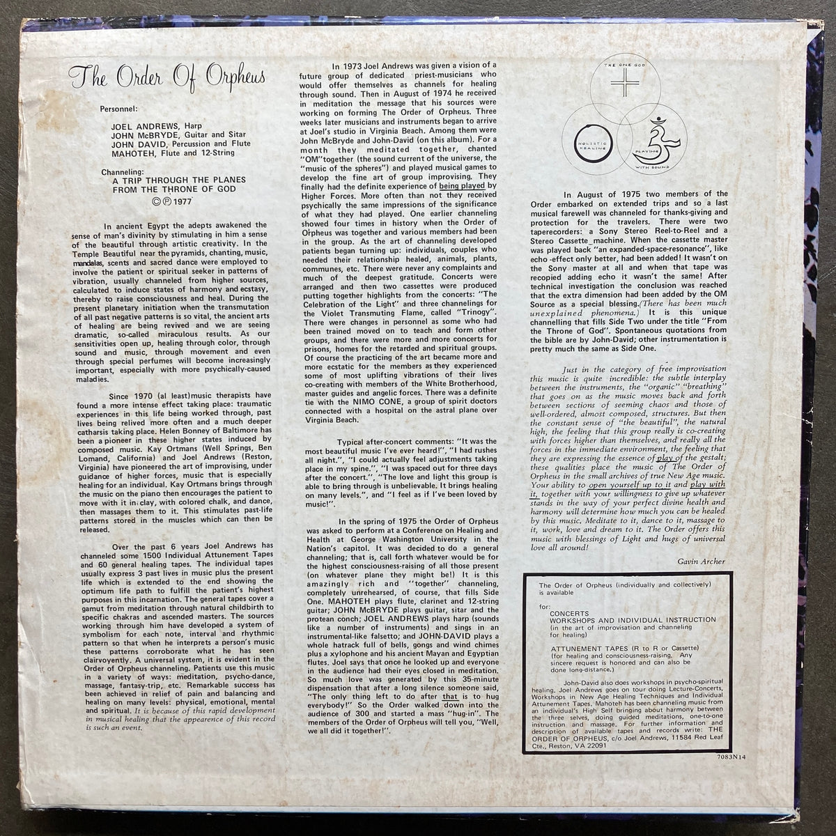 The Order Of Orpheus – The Order Of Orpheus – All Night Flight Records