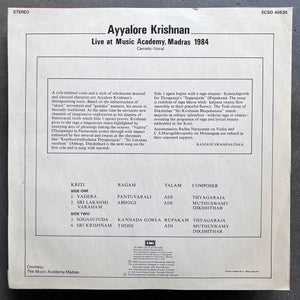 Ayyalore Krishnan – Live At Music Academy, Madras 1984
