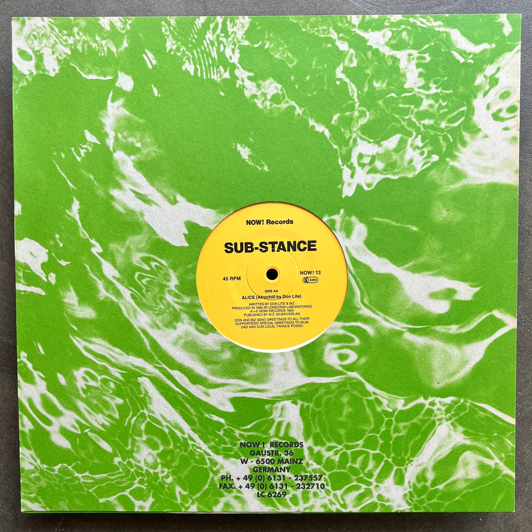 Sub Alice Sub-Stance – Alice – All Night Flight Records
