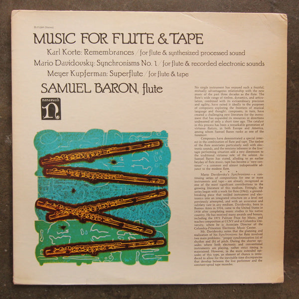 Samuel Baron ‎– Music For Flute & Tape