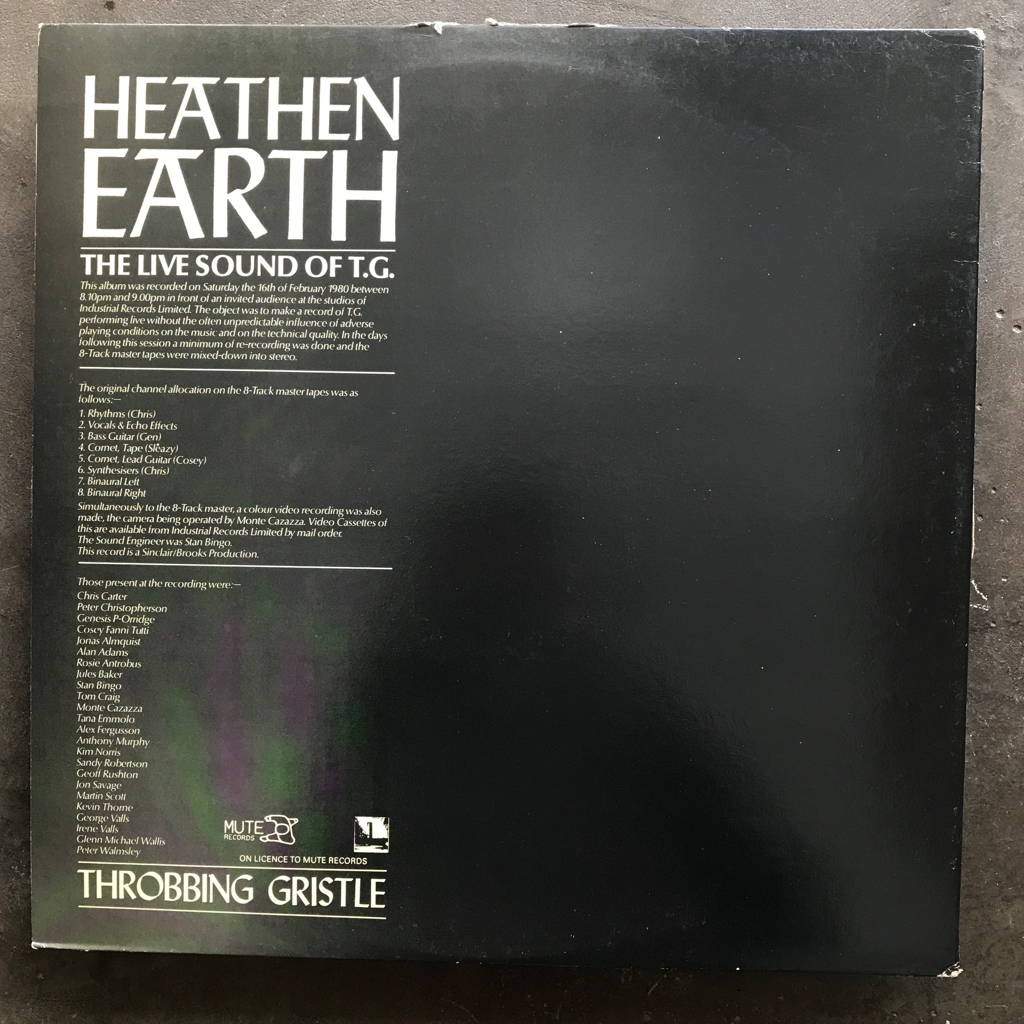 Throbbing Gristle – Heathen Earth – All Night Flight Records