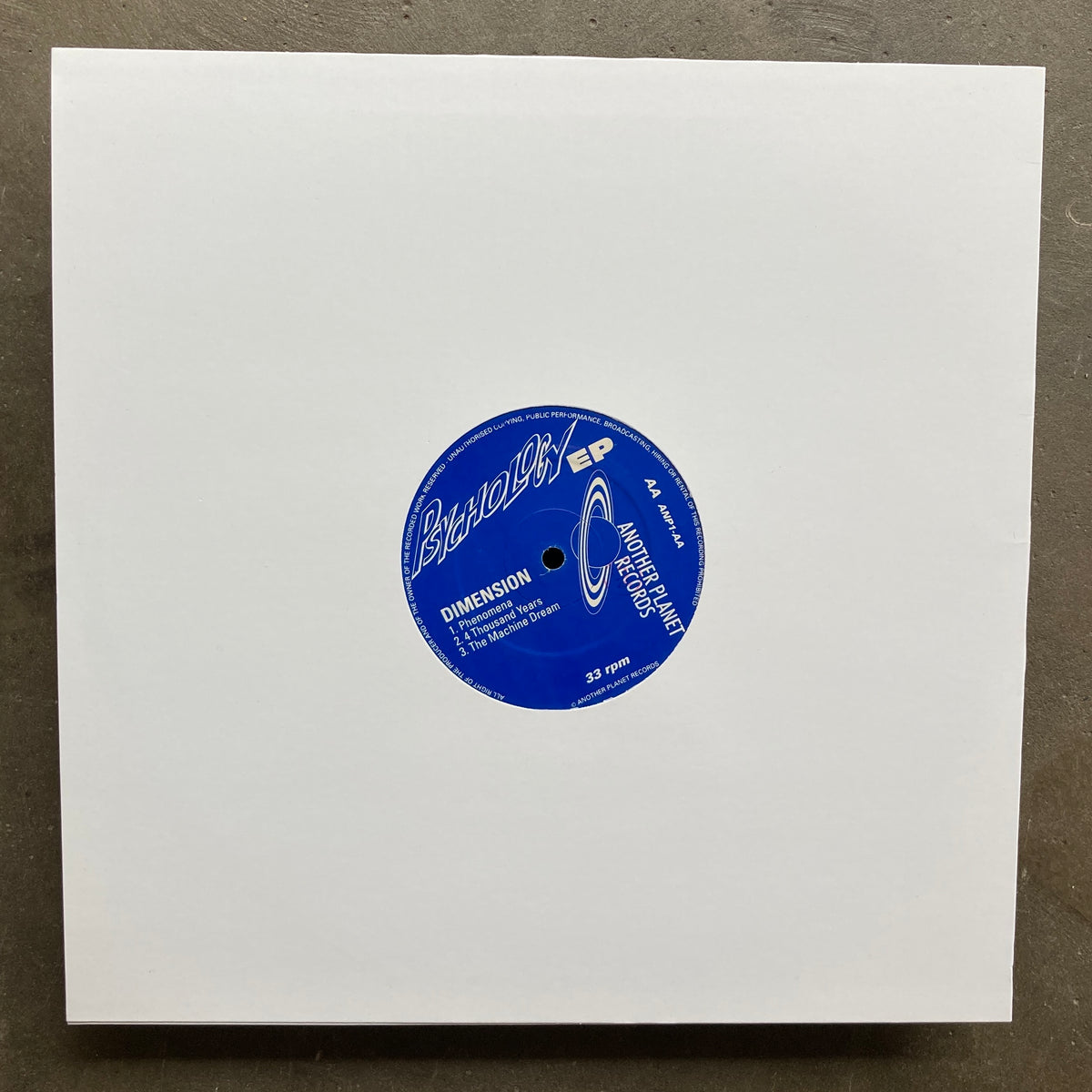 Fozbee & Cooz / Dimension (3) ‎– Psychology EP – All Night Flight Records