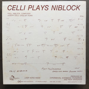 Phill Niblock, Joseph Celli – Niblock For Celli / Celli Plays Niblock