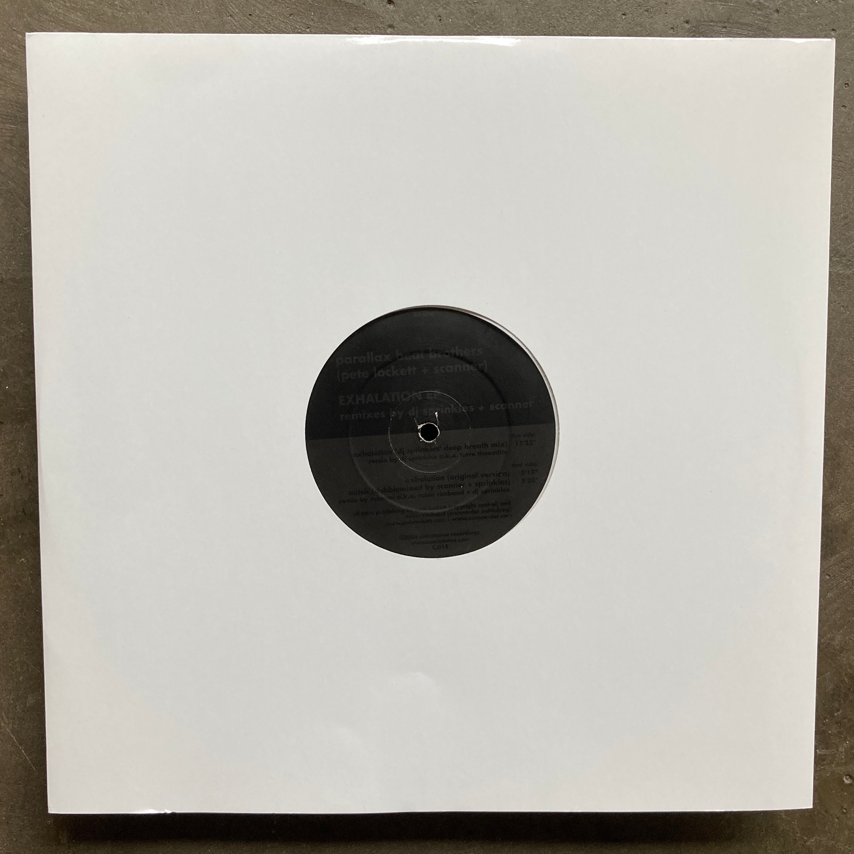 Parallax Beat Brothers ‎– Exhalation EP – All Night Flight Records