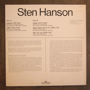 Sten Hanson ‎– Text-Sound Compositions